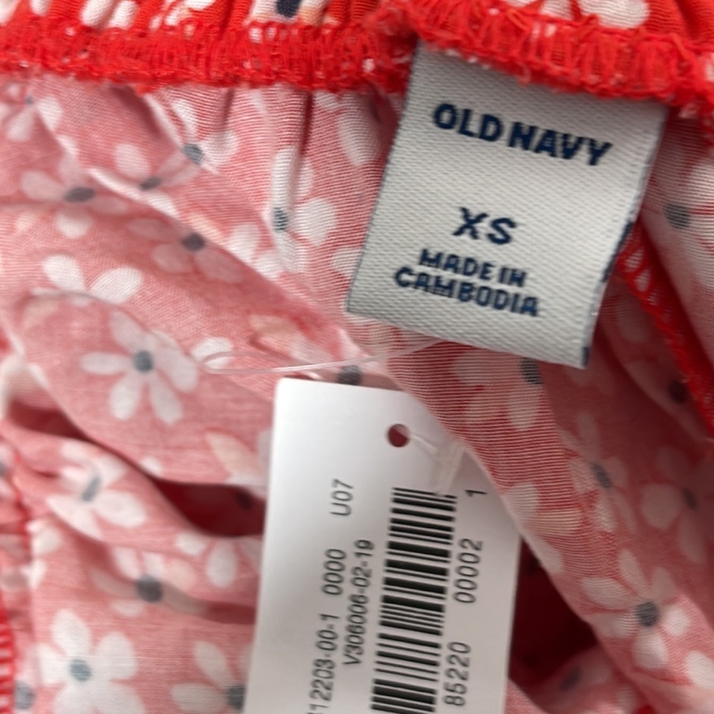 OLD NAVY RED FLORAL WAIST-DEFINED TIE-FRONT CAMI JUMPSUIT SIZE XS NEW - Picture 8 of 10